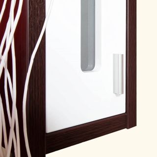 Зеркальный шкаф с подсветкой Бриклаер Бали 4627125411809 120 см венге/белый